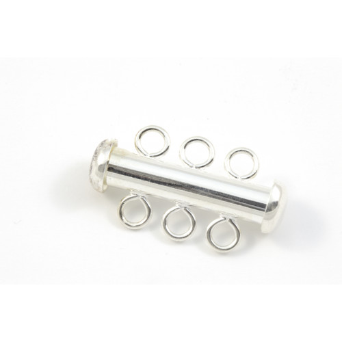 STERLING SILVER 3 ROWS SLIDING CLASP 